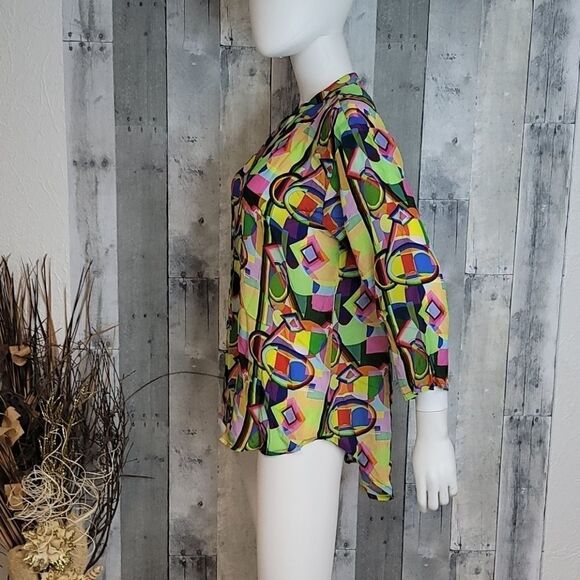 MAST 1883 Colorful high low button down shirt - Picture 4 of 11